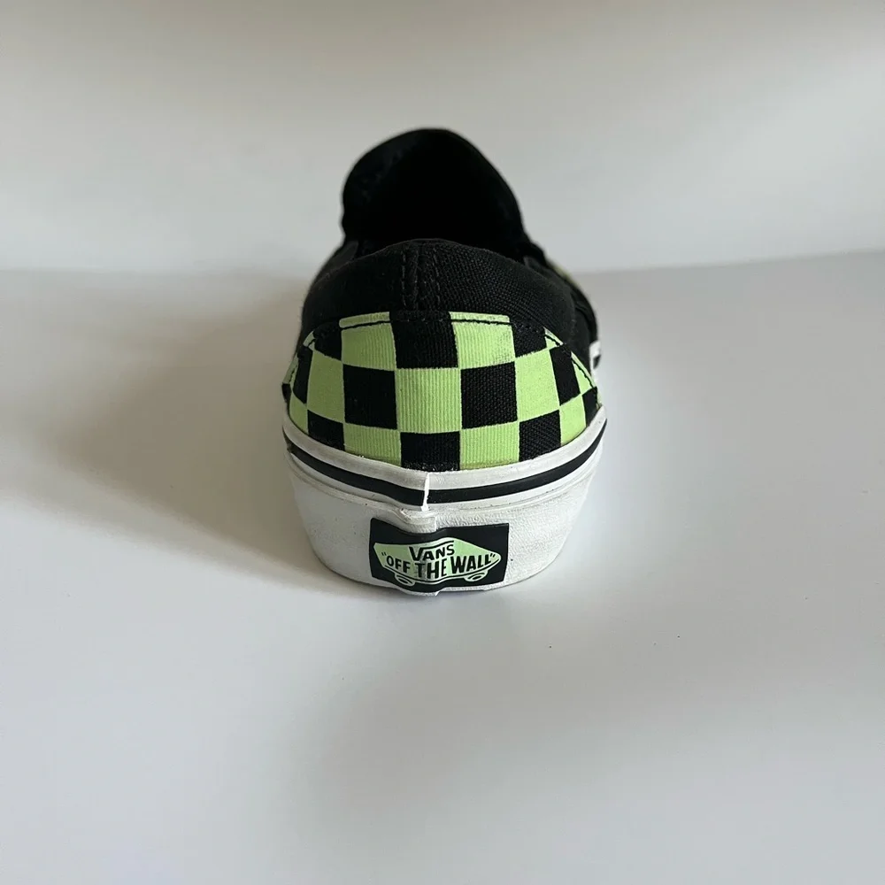 Vans Classic Slip-On Glow Checkerboard Black/Green - Picture 3 of 16